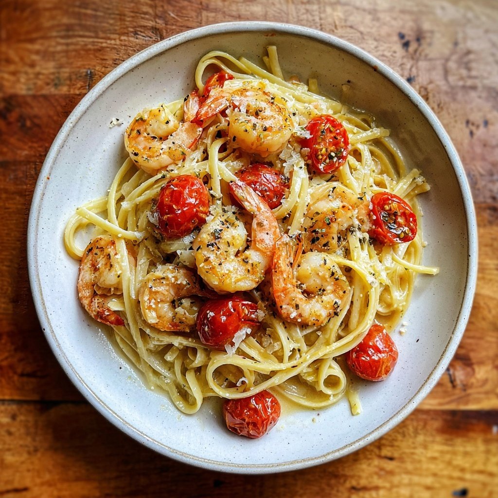 Shrimp and Tomato Linguini