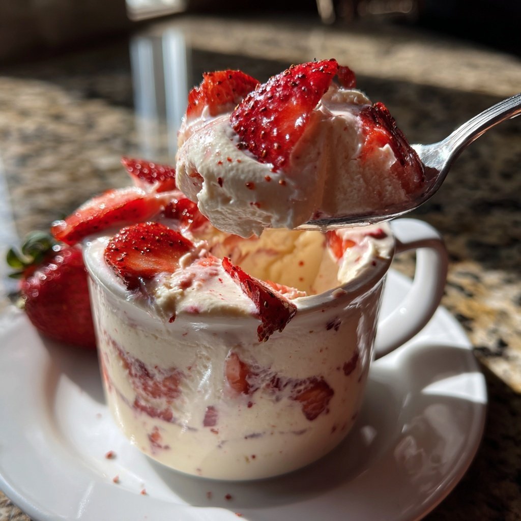 White Chocolate Strawberry Mousse