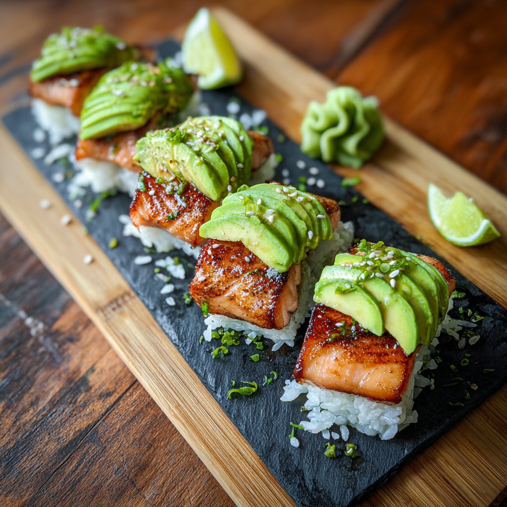 Savory Salmon Avocado Sushi